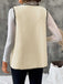 Beige 1950s Faux-Wool Binding Pocket Vest - vintage fashion, retro style