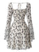 Beige 1950s Floral Sweetheart Mesh Bell-Sleeve Mini Dress | vintage dress, retro fashion, elegant style - perfect for retro fashion enthusiasts
