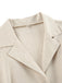 Beige 1950s Lapel Pocketed Solid Romper - vintage romper, retro jumpsuit for vintage lovers