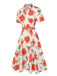 Beige 1950s Roses Lapel Dress With Belt, vintage dress, retro fashion, rockabilly, pin-up fashion - perfect for women who love vintage and retro fashion