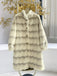 Beige 1950s Stripe Faux Fur Plush Coat - vintage fashion, retro style