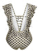 Beige 1960s Polka Dot Ruffles One-Piece Swimsuit — because 1960s glamour never goes out of style