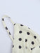 White 1960s Polka Dot V Neck Dress 2