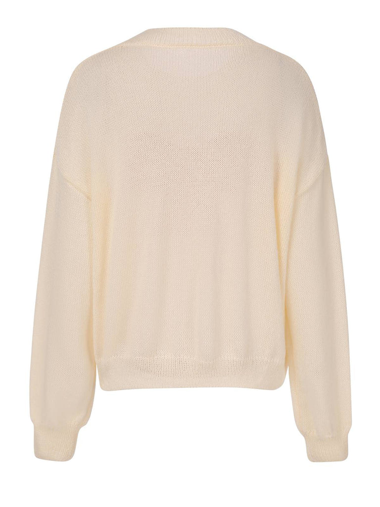 Beige 1970s Christmas Bow Pattern Sweater, vintage fashion, retro style - perfect for women who love vintage and retro fashion