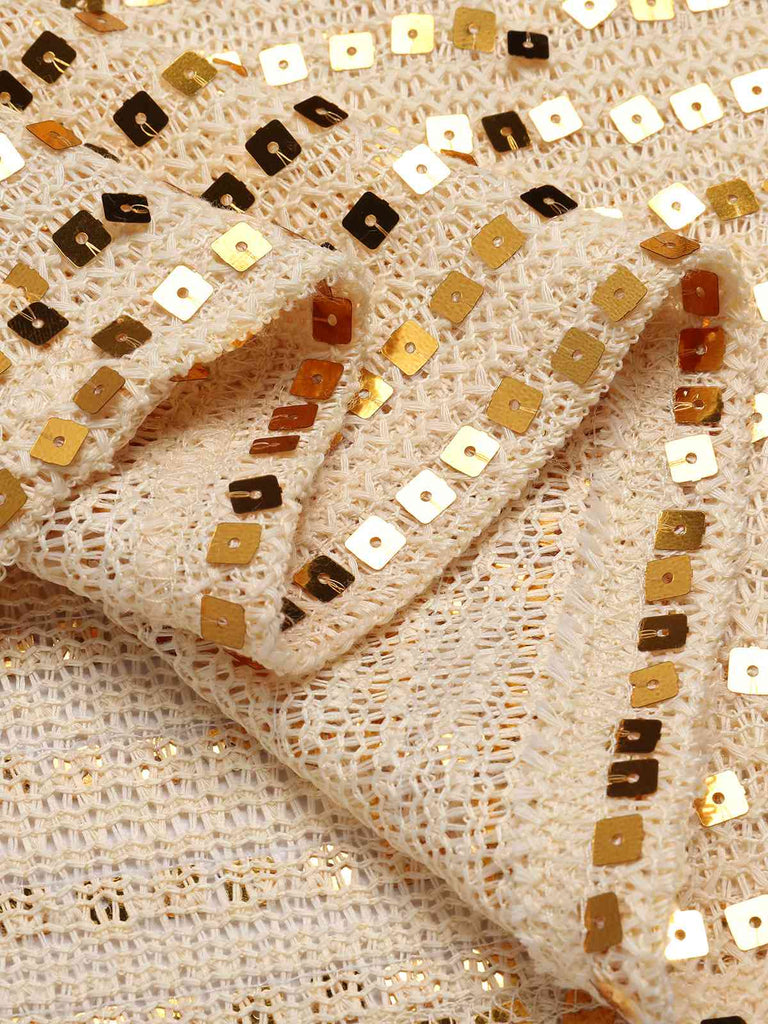 Beige 1970s Deep V-Neck Sequined Dress, vintage dress, retro fashion - perfect for women who love vintage and retro fashion