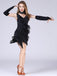 Black 1920s Beading Fringed Hem Dress With Sleeves: where 1920s romance meets her modern spirit