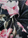 Black 1930s Floral Ruffled V-Neck Pajama Set - vintage fashion, retro style, classic black