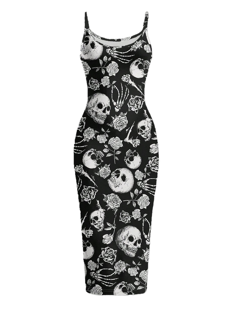 Black 1930s Floral Vintage Classic Dress 2