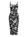 Black 1930s Floral Vintage Classic Dress 2