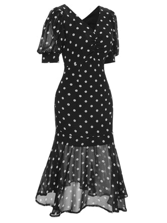 1930s Polka Dot Mermaid Dress: where 1930s romance meets her modern spirit