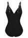This Black 1930s Polka Dots One-Piece Swimsuit carries 1930s vacation dreams in every stitch