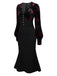 This Black 1930s Rose Velvet Fishtail Dress wraps her in 1930s elegance, one twirl at a time