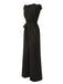 Black 1930s Solid Ruffle Sleeves Belted Jumpsuit, vintage romper, retro jumpsuit - perfect for women who love vintage and retro fashion