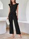 Black 1930s Solid Ruffle Sleeves Belted Jumpsuit, vintage romper, retro jumpsuit - perfect for women who love vintage and retro fashion