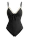 Black 1940s Vintage One Piece Swimsuit, vintage swimsuit, pin-up swimwear - perfect for women who love vintage and retro fashion