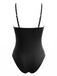 Black 1940s Lace Trim Tie Front One-Piece Swimsuit, vintage swimsuit, pin-up swimwear - perfect for women who love vintage and retro fashion