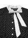 Black 1940s Polka Dots Tie Neck Dress, vintage dress, retro fashion - perfect for women who love vintage and retro fashion