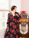 Black 1940s Rose Lantern Sleeved Lace-Up Dress — vintage elegance for the modern woman