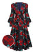 Black 1940s Rose Lantern Sleeved Lace-Up Dress: timeless style reimagined