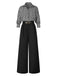 Black 1940s Shirt Collar Stripe Jumpsuit With Cape, vintage romper, retro jumpsuit - perfect for women who love vintage and retro fashion