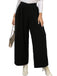 Black 1940s Solid Pleated Waist Straight Pants — 1940s confidence tailored for her stride