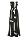 She finds her 1940s story in this Black 1940s Strapless Colorblock Jumpsuit