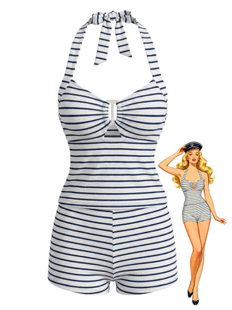 Black 1940s Bikini Set Swimsuit