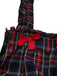 Black 1940s Tartan Plaid Ruffled Bow Overall Pants - vintage fashion, retro style, classic black