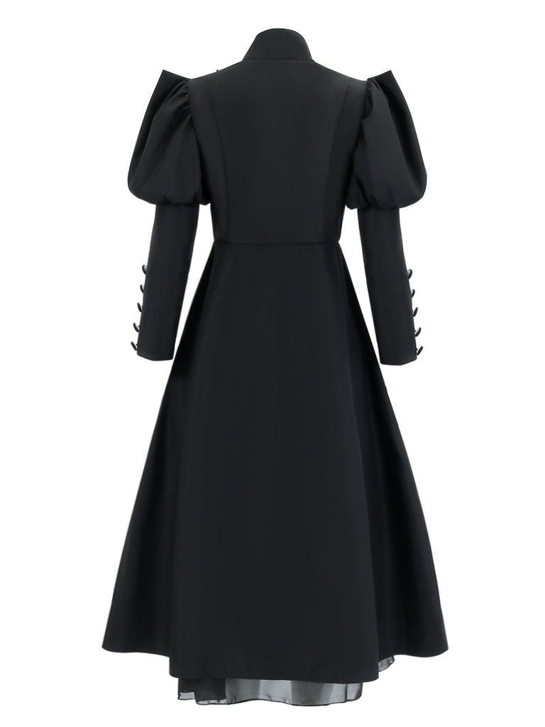 Black 1940s Wicked-Inspired Floral Witch Dress: where 1940s romance meets her modern spirit