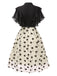 Black 1950s 3D Floral Ruffle A-line Dress, vintage dress, retro fashion, rockabilly, pin-up fashion - perfect for women who love vintage and retro fashion