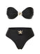 Black 1950s Bandeau Starfish Bikini Set, vintage swimsuit, pin-up swimwear - perfect for women who love vintage and retro fashion