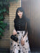 She slips into this Black 1950s Butterfly Patchwork Vintage Dress and suddenly it's a 1950s daydream