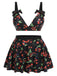 She's wearing Black 1950s Cherry Bow V-Neck Swimsuit and the whole beach remembers the 1950s