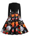 This Black 1950s Christmas Santa Belted Dress wraps her in 1950s elegance, one twirl at a time