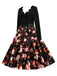 Black 1950s Christmas V-Neck Santa Claus Dress — vintage elegance for the modern woman