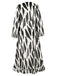 Black 1950s Contrast Spots Long Cover Up - vintage fashion, retro style, classic black
