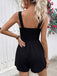 Black 1950s Embroidered Square Neck Romper, vintage romper, retro jumpsuit - perfect for women who love vintage and retro fashion