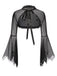 Black 1950s Flare Sleeved Lace-Up Sheer Cape, vintage fashion, retro style - perfect for women who love vintage and retro fashion