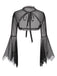 Black 1950s Flare Sleeved Lace-Up Sheer Cape, vintage fashion, retro style - perfect for women who love vintage and retro fashion
