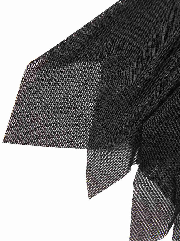 Black 1950s Flare Sleeved Lace-Up Sheer Cape, vintage fashion, retro style - perfect for women who love vintage and retro fashion