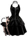 Black 1950s Halloween Catwoman Leather Dress - vintage dress, retro fashion, rockabilly