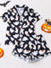 Black 1950s Halloween Ghost Print Shirt Shorts Pajamas, vintage fashion, retro style, rockabilly, pin-up fashion - vintage inspired fashion