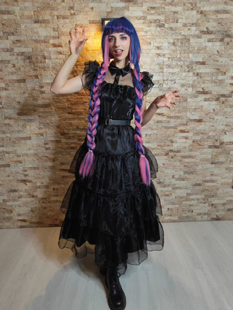 Black 1950s Halloween Organza Ruffled Lapel Dress, vintage dress, retro fashion, rockabilly, pin-up fashion - vintage inspired fashion