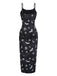 Black 1950s Halloween Print Slit Midi Dress - vintage dress, retro fashion, rockabilly