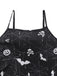 Black 1950s Halloween Print Slit Midi Dress - vintage dress, retro fashion, rockabilly