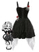 Black 1950s Halloween Skeleton Hand Spiderweb Rose Dress, vintage dress, retro fashion, rockabilly, pin-up fashion - perfect for women who love vintage and retro fashion