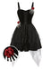 Black 1950s Halloween Skeleton Hand Spiderweb Rose Dress, vintage dress, retro fashion, rockabilly, pin-up fashion - perfect for women who love vintage and retro fashion