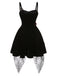 Black 1950s Halloween Skeleton Hand Spiderweb Rose Dress, vintage dress, retro fashion, rockabilly, pin-up fashion - perfect for women who love vintage and retro fashion