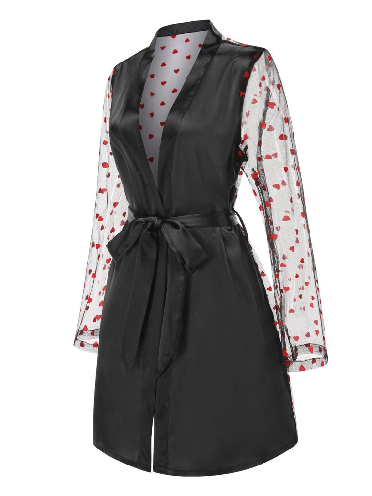 1950s Hearts Dots Mesh Satin | 1950s | vintage fashion, retro style
