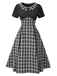 Black 1950s Lapel Pleated Plaid Patchwork Dress, vintage dress, retro fashion, rockabilly, pin-up fashion - perfect for women who love vintage and retro fashion